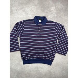 Vintage Levis Sweater Mens Small Blue Red Striped Pullover Long Sleeve 80s 90s